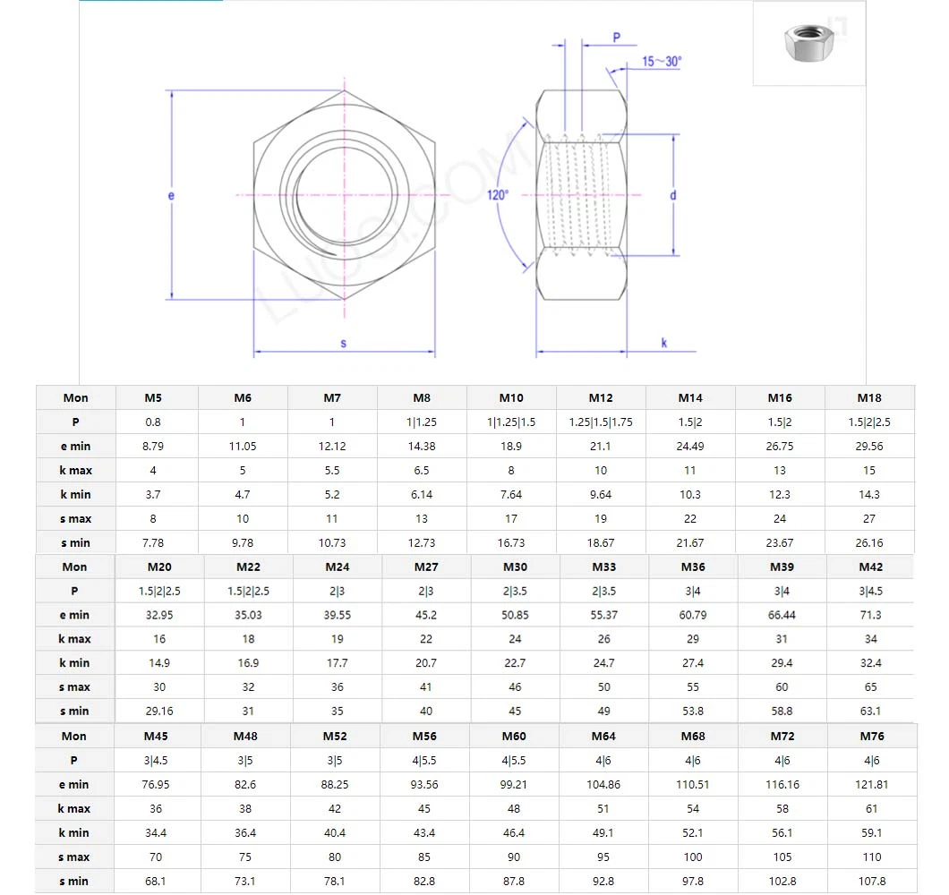 Hardware Spare Parts Heavy Duty Fitting Hot Forging Standard Weld Coupling Hexagon Castle Thin/Bolt Nut/Nylon Lock Nut/Rivet Nut/Coupling Nut/Lock Hex Nut