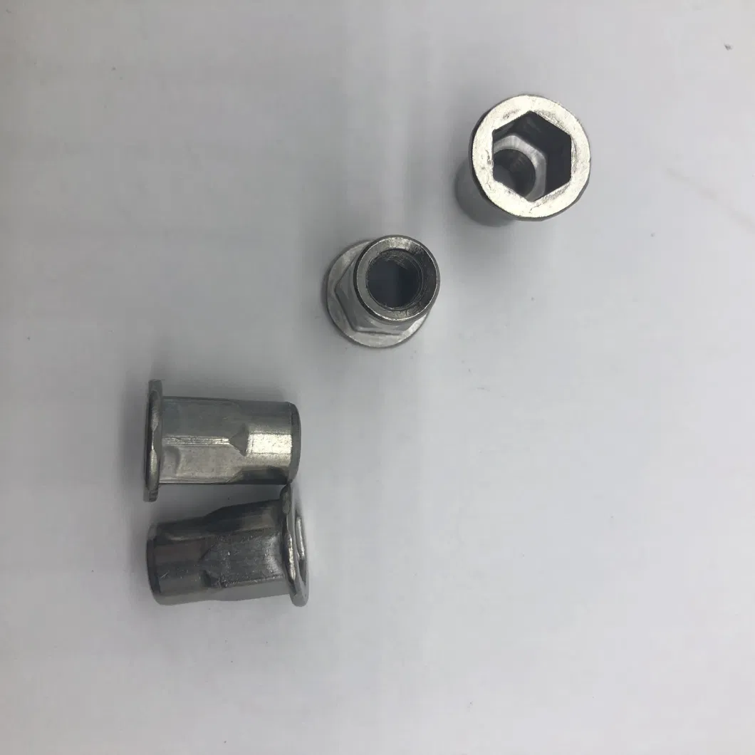 Rivet Nut M6 SS304 Half Hex External Hex Internal Hex