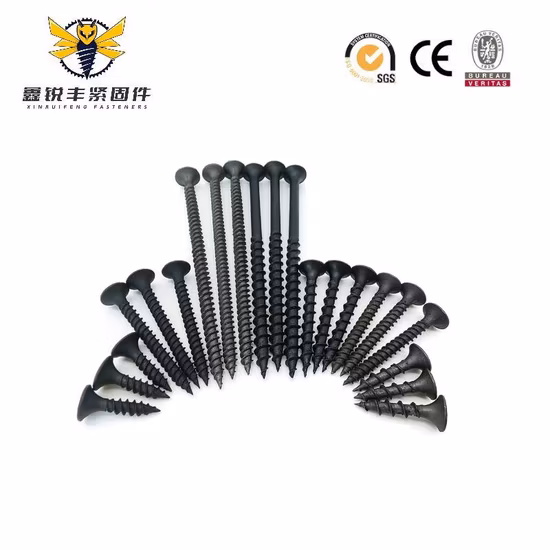 3.5*19mm/C1022A/나팔 머리 검정색 인산염/아연 도금/루핑 나사/부식 방지/나무 나사/굵은 골판지/석고보드 나사/건식 벽체 나사